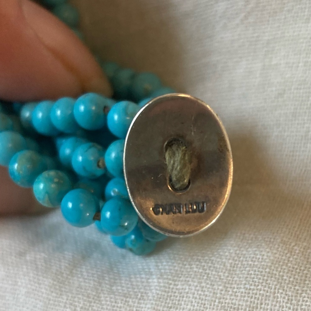 Chan Luu Sterling Silver 925 Turquoise Beads & Multi Colored Agate Bracelet‎ - Picture 7 of 14